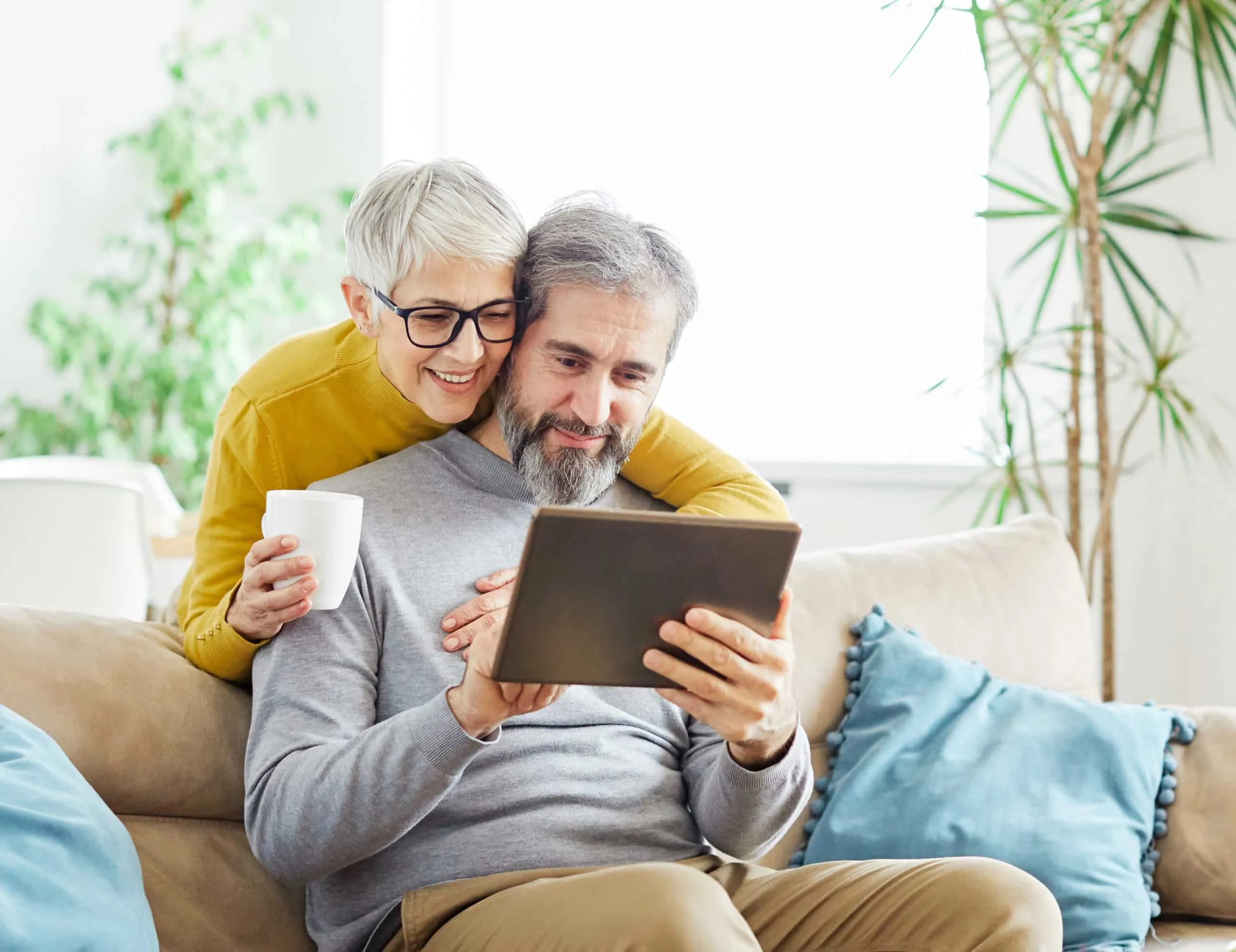 Couple sur tablette