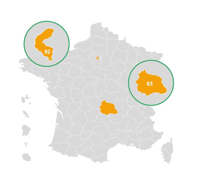 Carte des territoires pilotes Bail Rénov'
